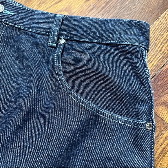 Y2K Moto Blue Denim Maxi Skirt Contrast Embroidery Pocket Womens Plus Size 21/22 - Picture 8 of 16